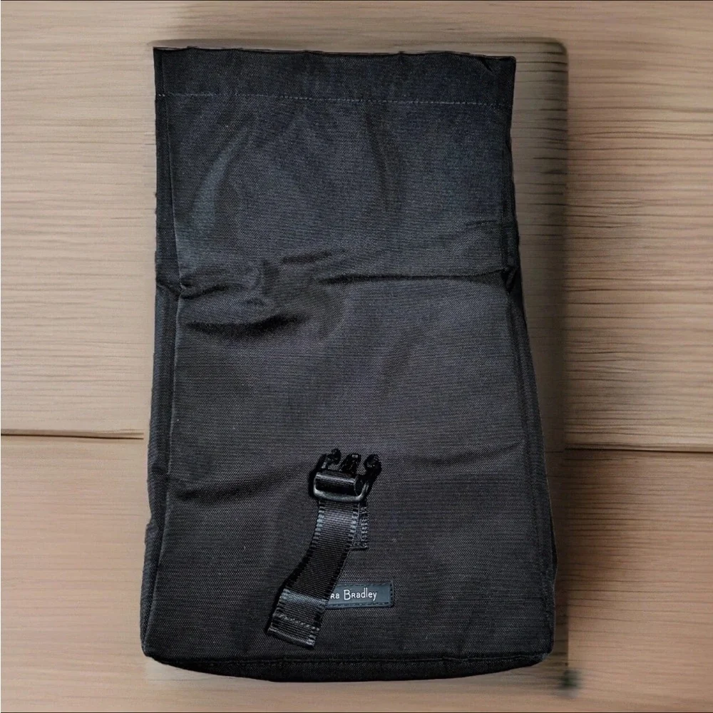VERA BRADLEY Lunch Bag Adult 9x9 Black Insulated Fold Over Lighten Up Lunch Tote
